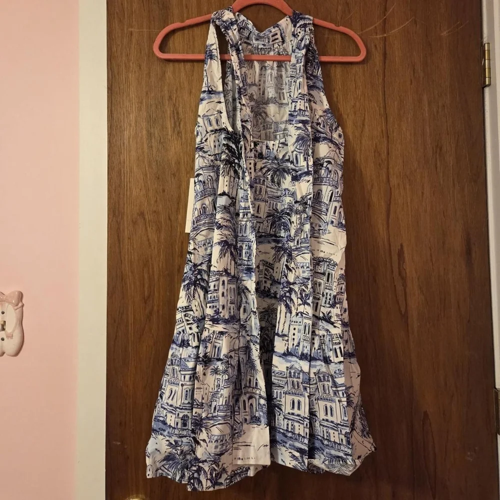 BNWT Calypso St. Barth white and blue halter neck dress size x-small - Picture 4 of 8